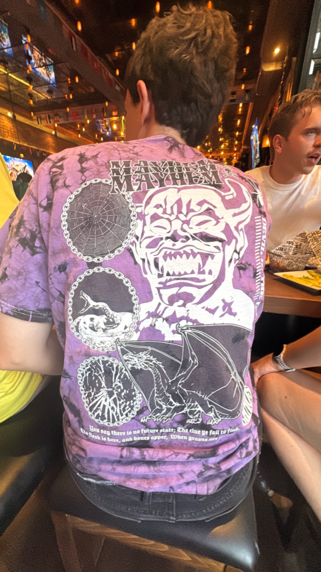 Gothic Graphic Purple Tie-Dye T-Shirt