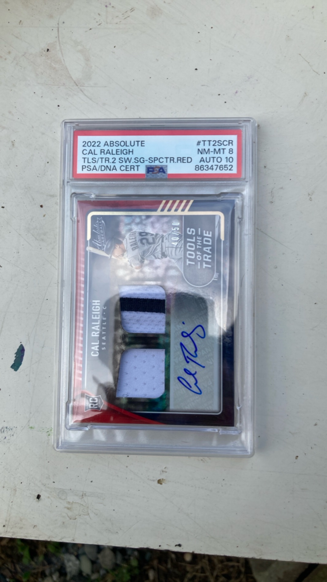 2022 Absolute Cal Raleigh Autographed Baseball Card