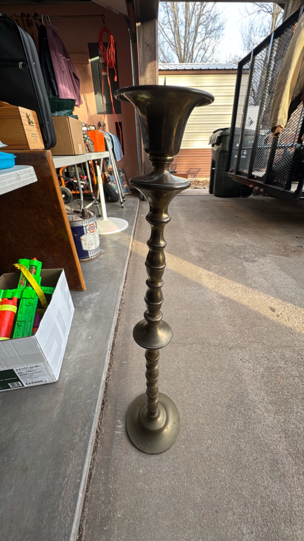 Elegant Brass Floor Vase