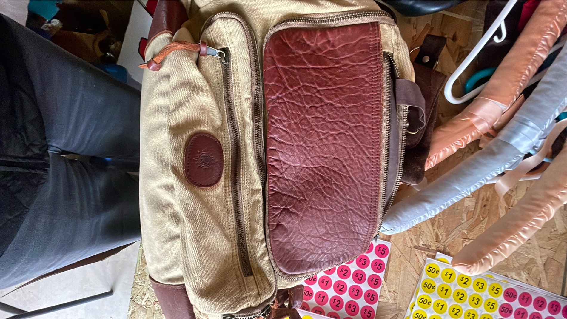 Stylish Canvas and Leather Backpack