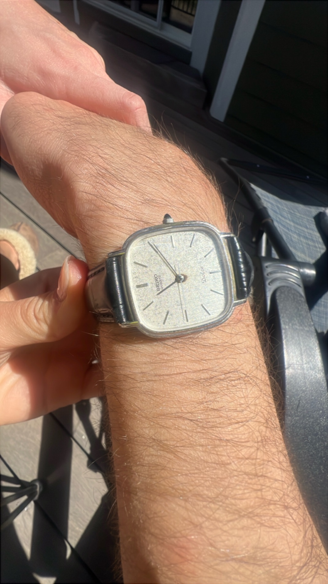 Men's Classic Wristwatch with Black Leather Strap photo