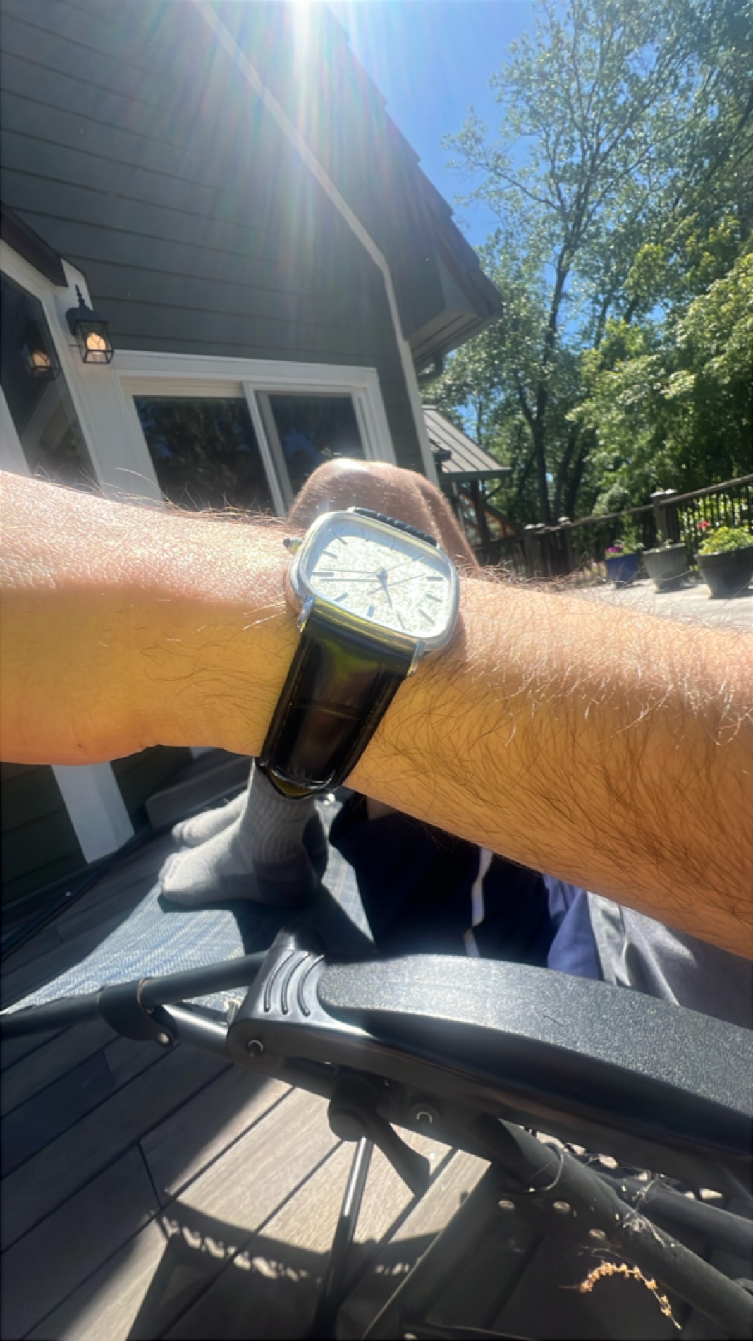 Men's Classic Wristwatch with Black Leather Strap photo