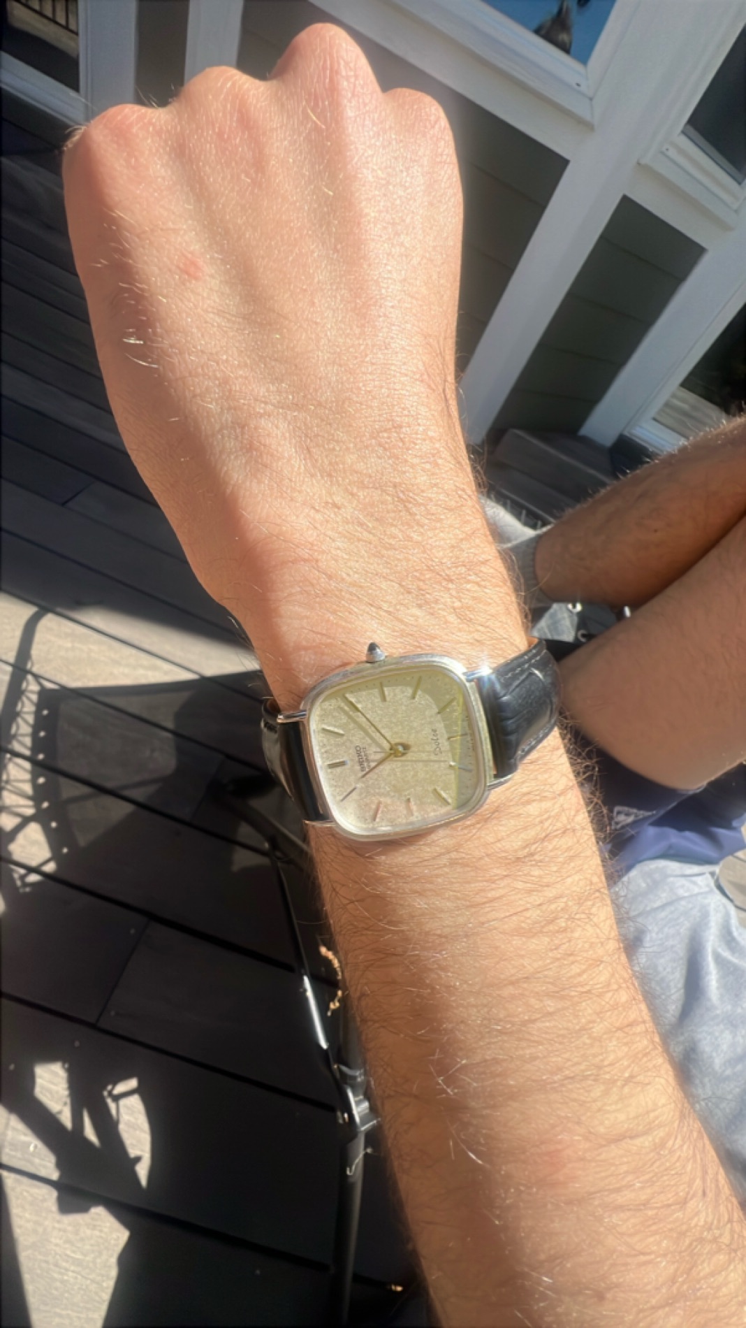 Men's Classic Wristwatch with Black Leather Strap