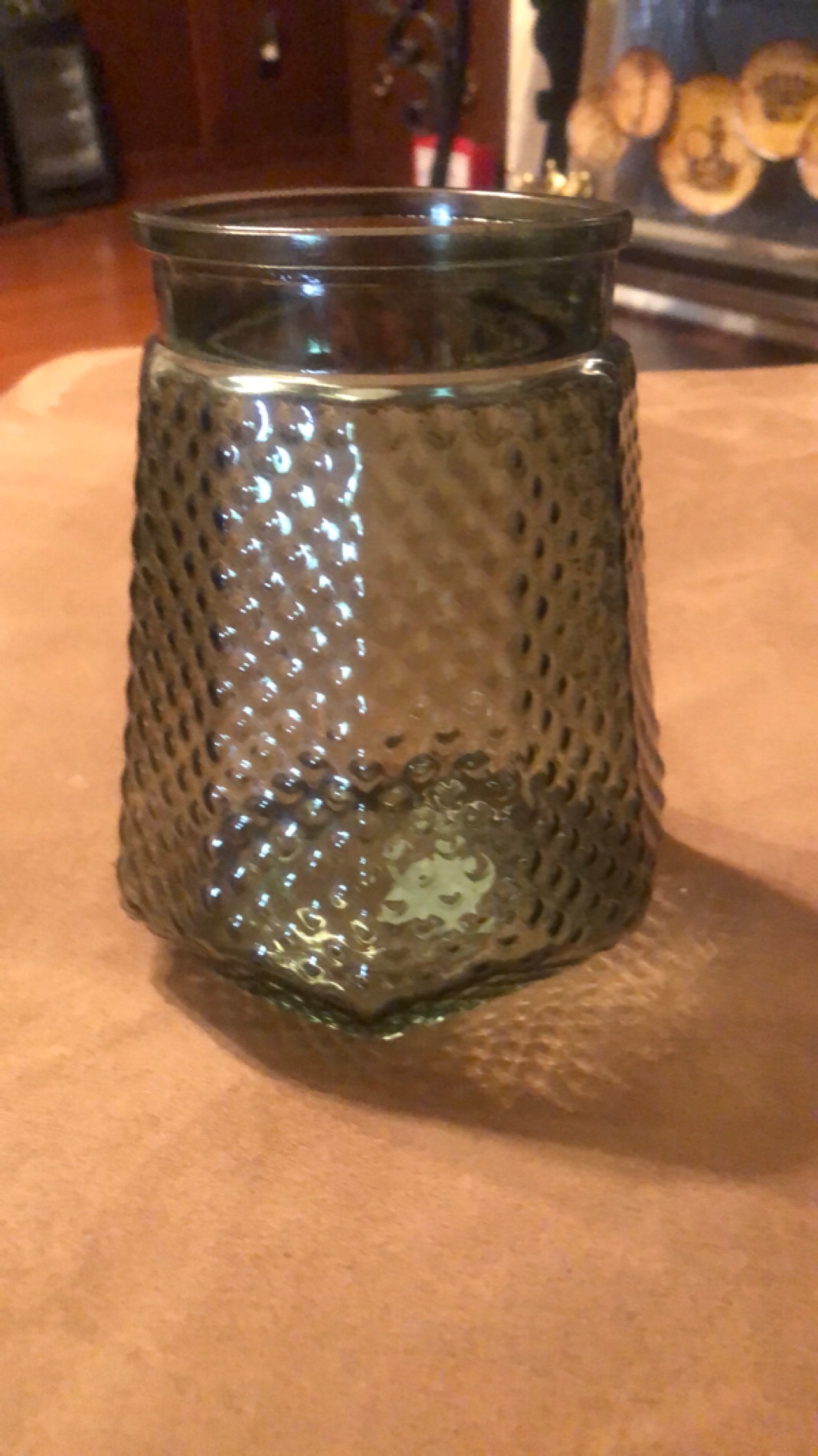 Textured Green Glass Vase