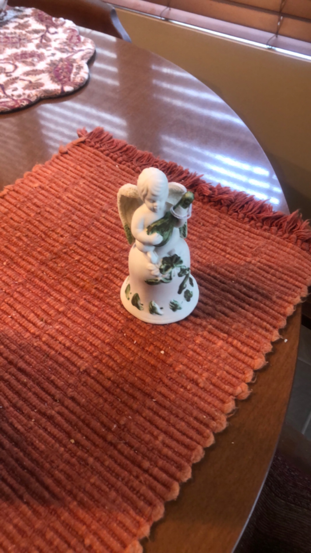 Porcelain Angel Figurine with Floral Design