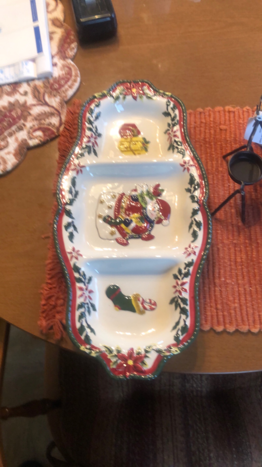 Festive Christmas Divided Serving Dish