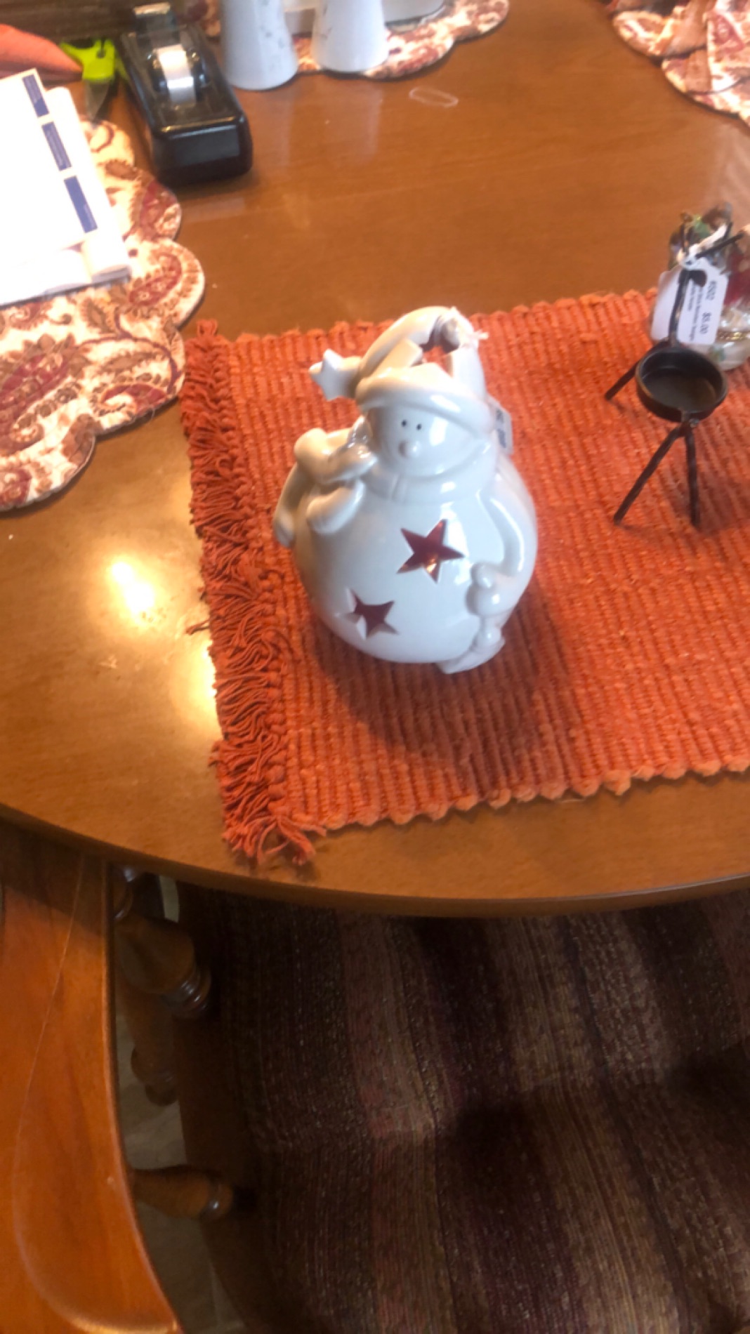 Ceramic Snowman Luminary