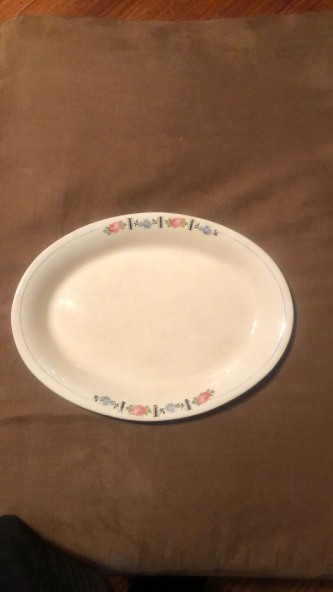 Vintage Oval Floral Serving Platter