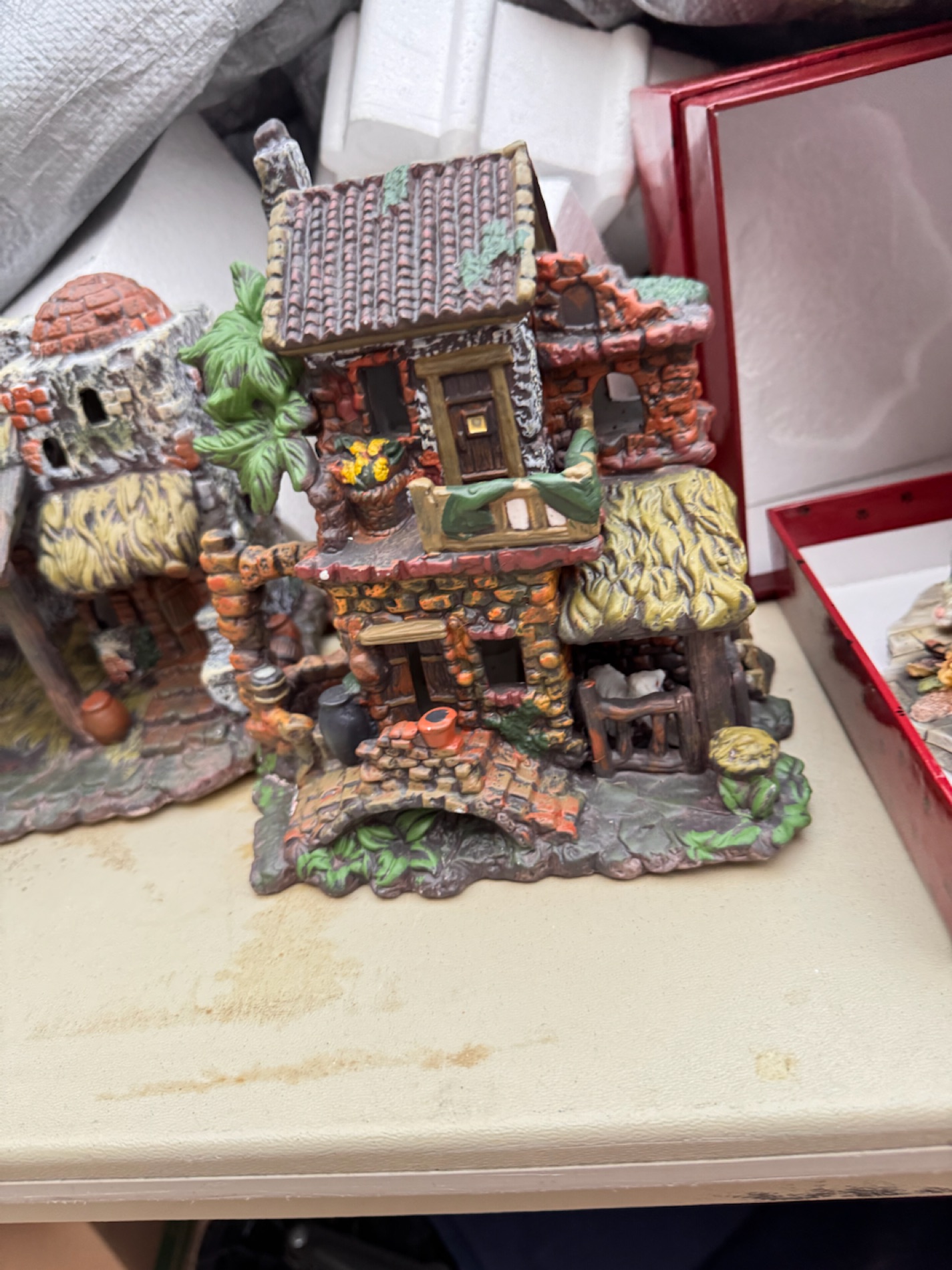 Hand-Painted Rustic Village Figurine Set photo