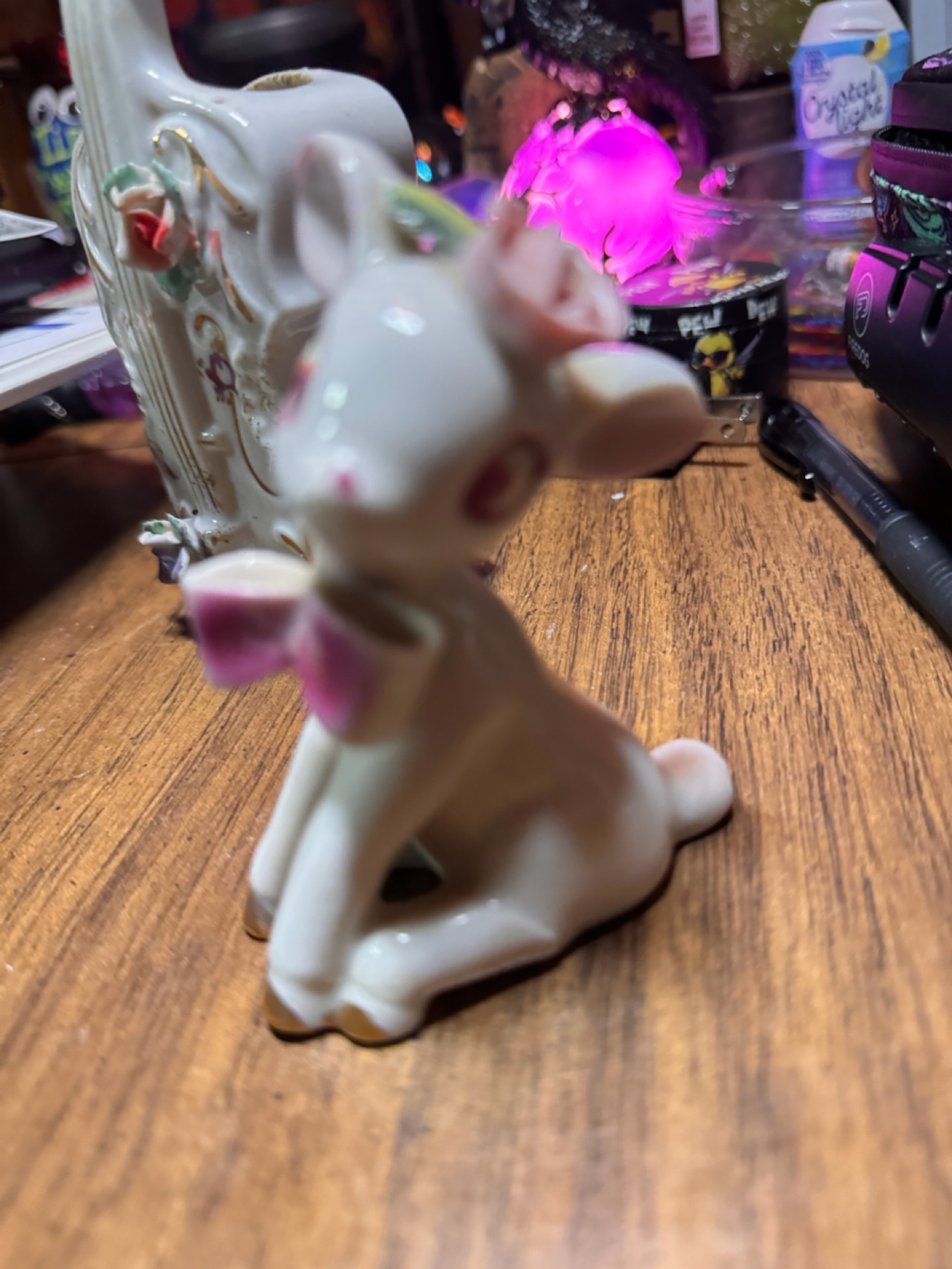 Porcelain Rabbit Figurine with Floral Details photo