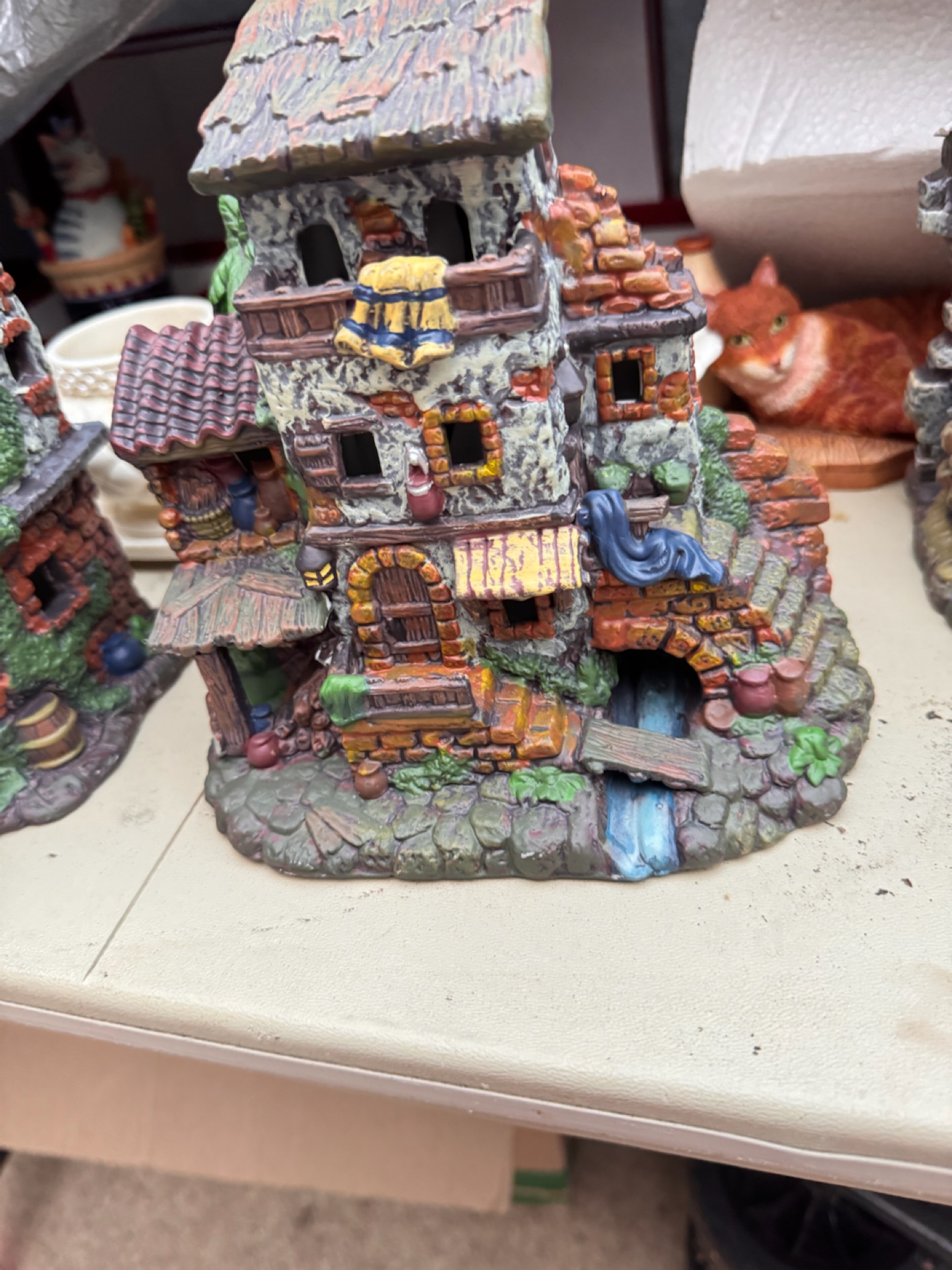 Hand-Painted Rustic Village Figurine Set photo