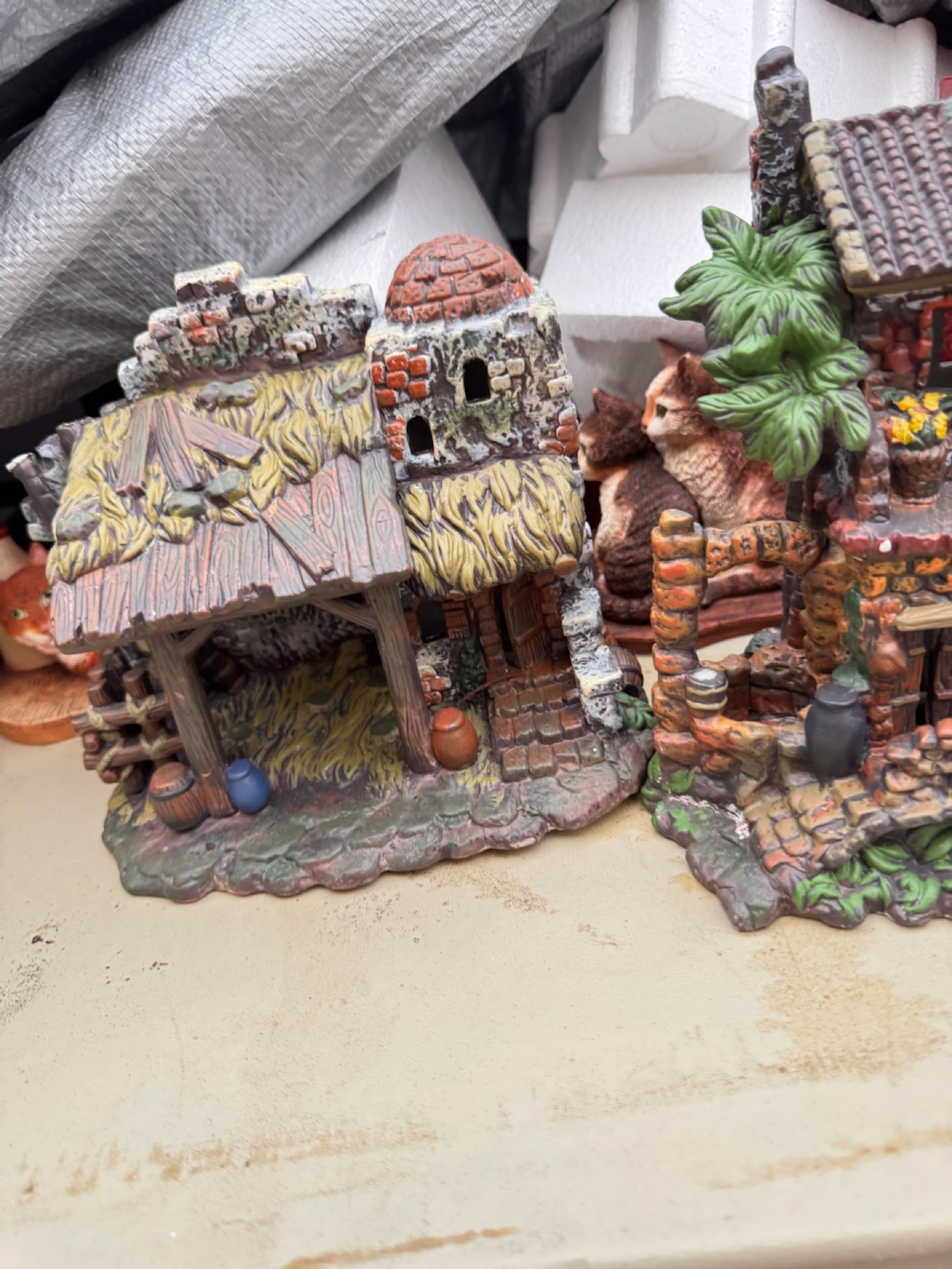 Hand-Painted Rustic Village Figurine Set