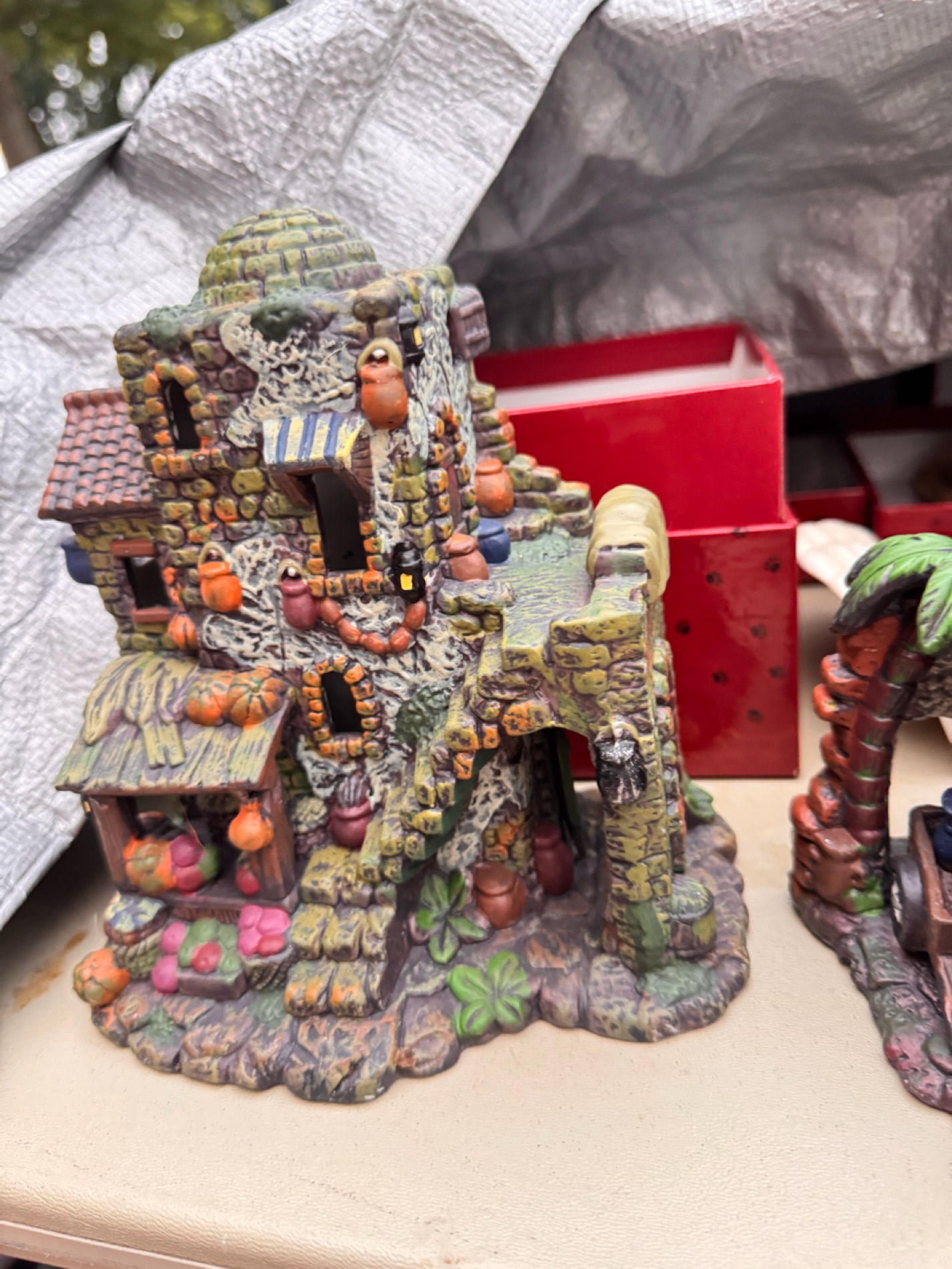 Hand-Painted Rustic Village Figurine Set