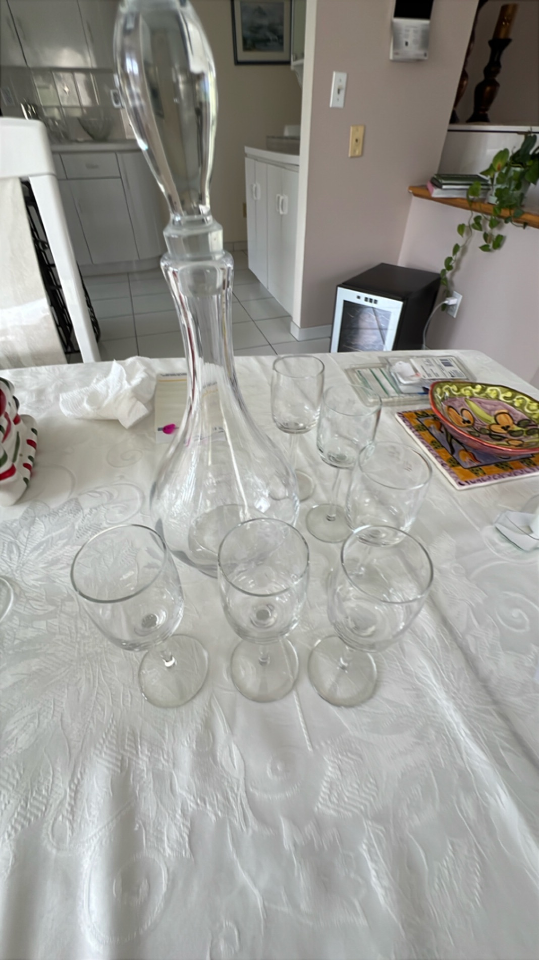 Crystal Decanter and Wine Glass Set