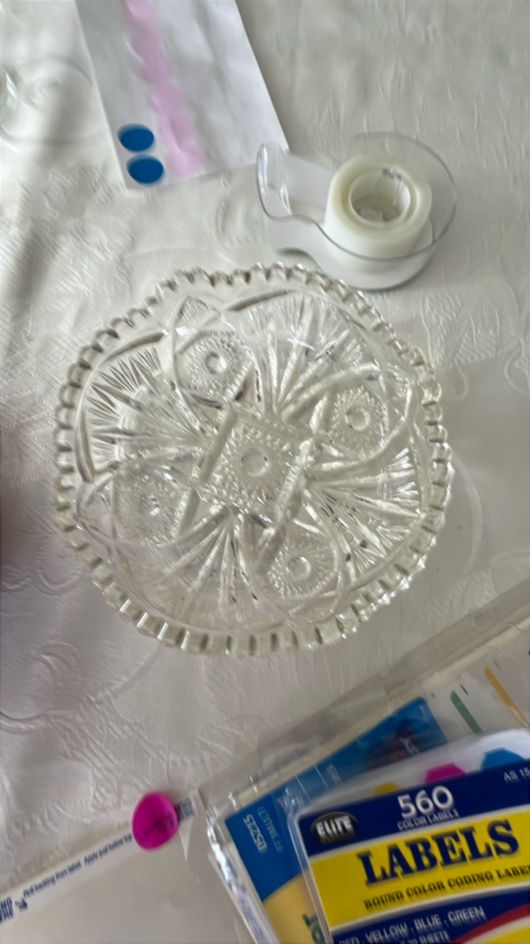 Vintage Cut Glass Serving Platter