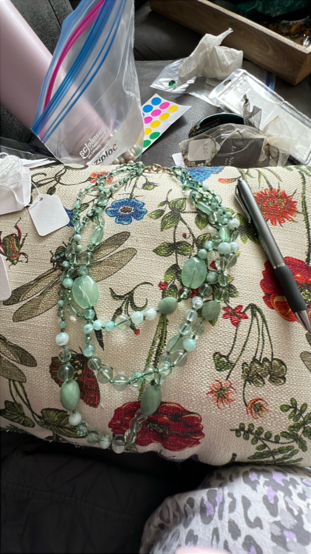 Elegant Multi-Strand Green Beaded Necklace
