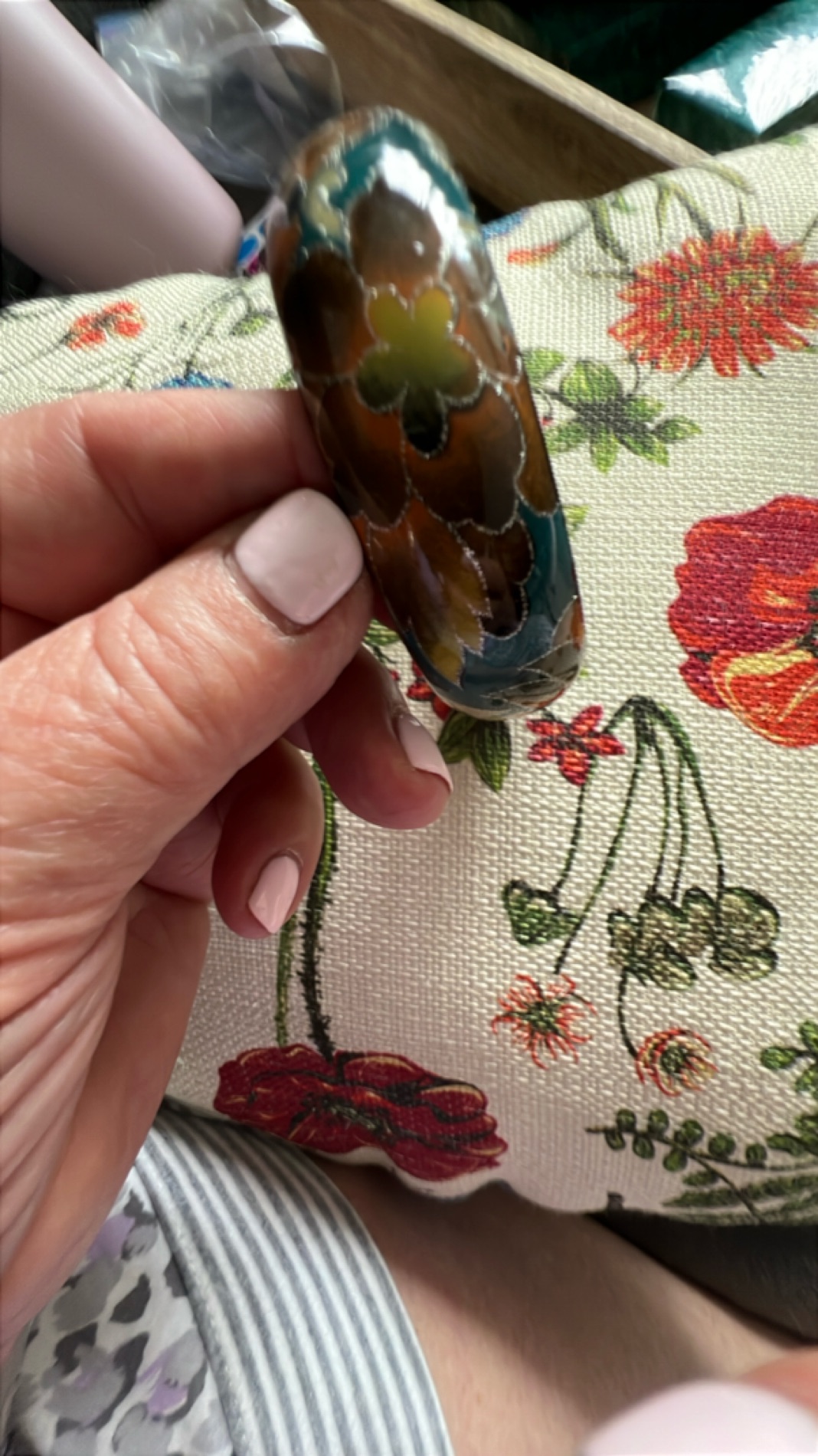 Vintage Cloisonné Bangle Bracelet