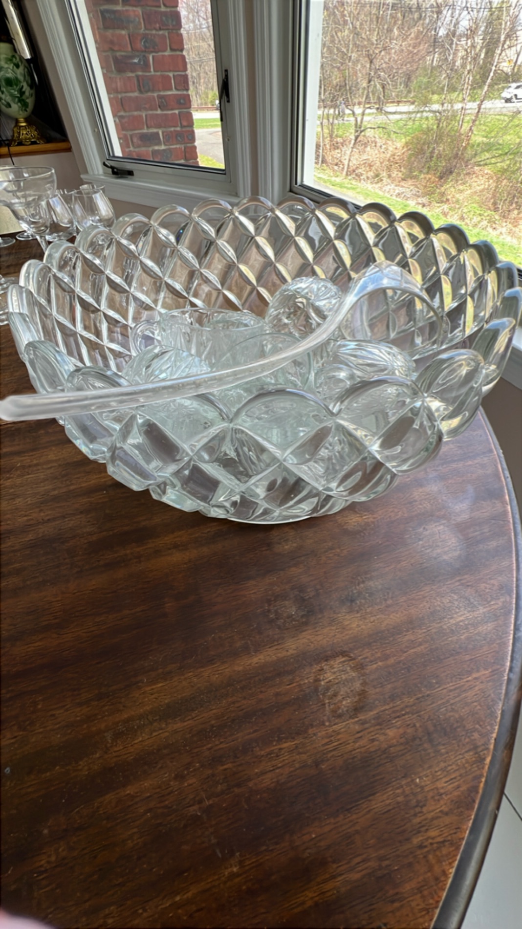 Elegant Crystal Punch Bowl Set