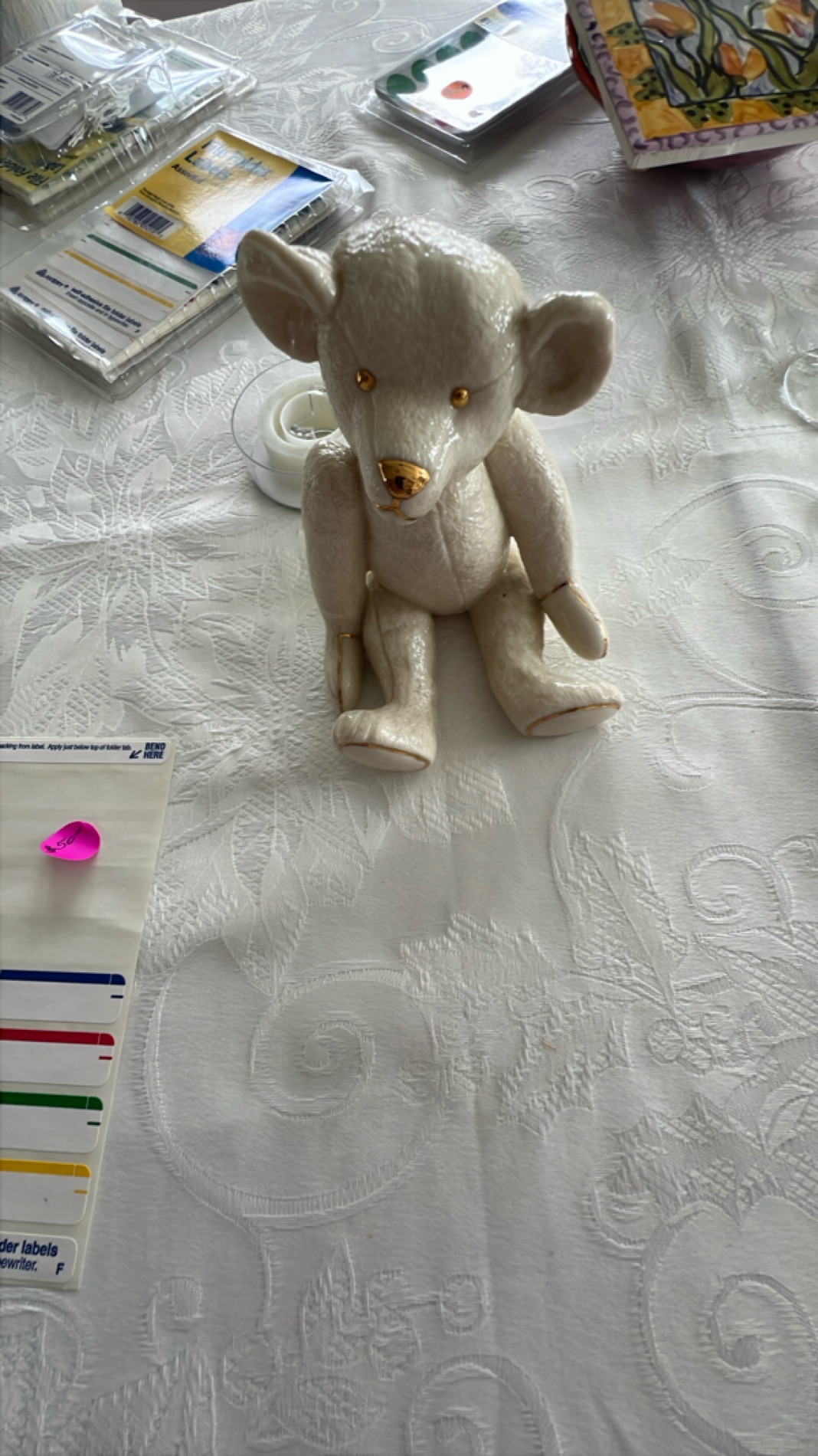 Porcelain Teddy Bear Figurine