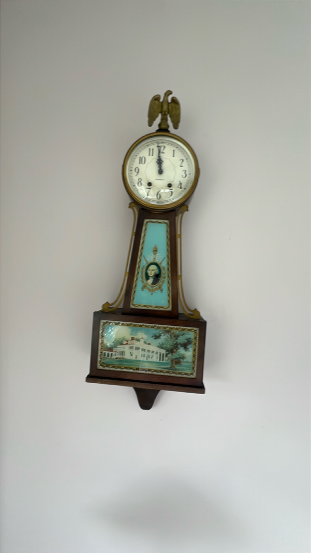 Antique Banjo Wall Clock with Glass Panels
