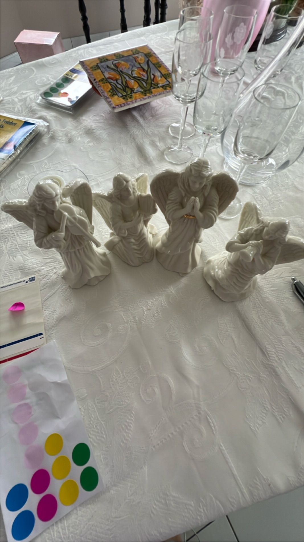 Porcelain Angel Figurines Set