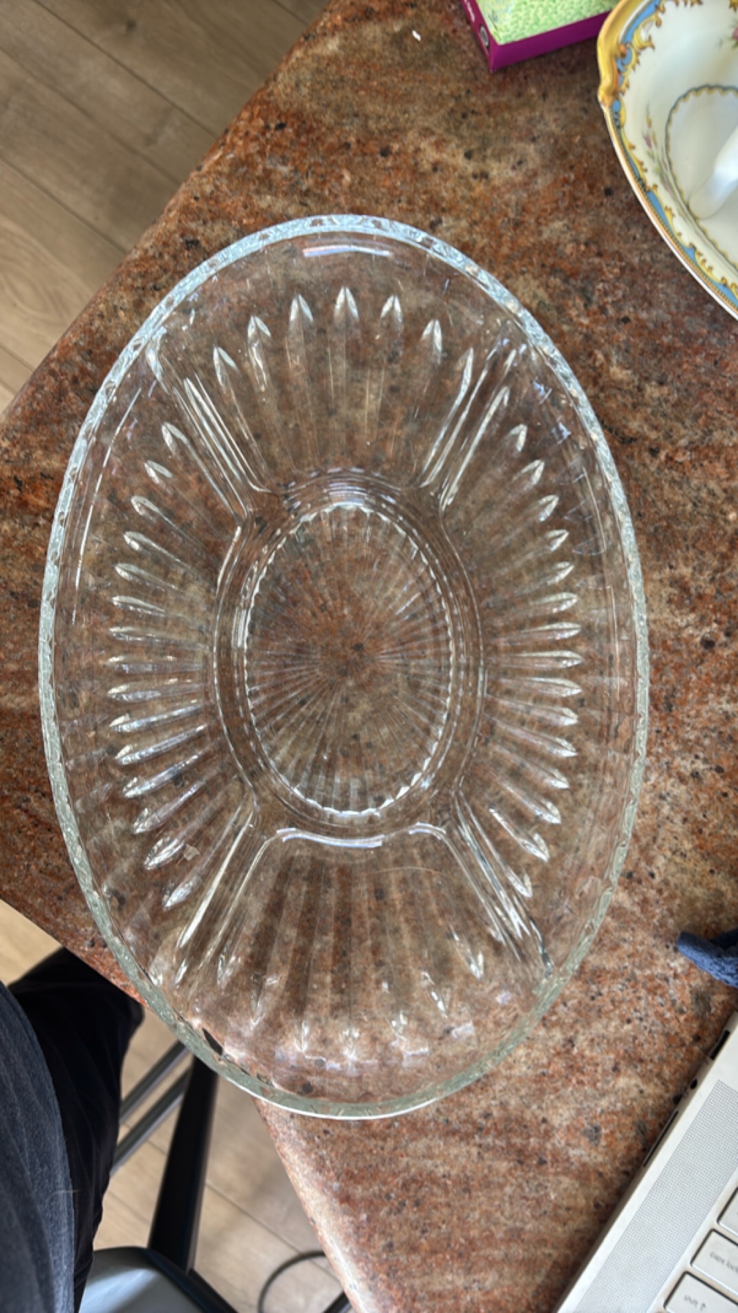 Vintage Glass Serving Bowl