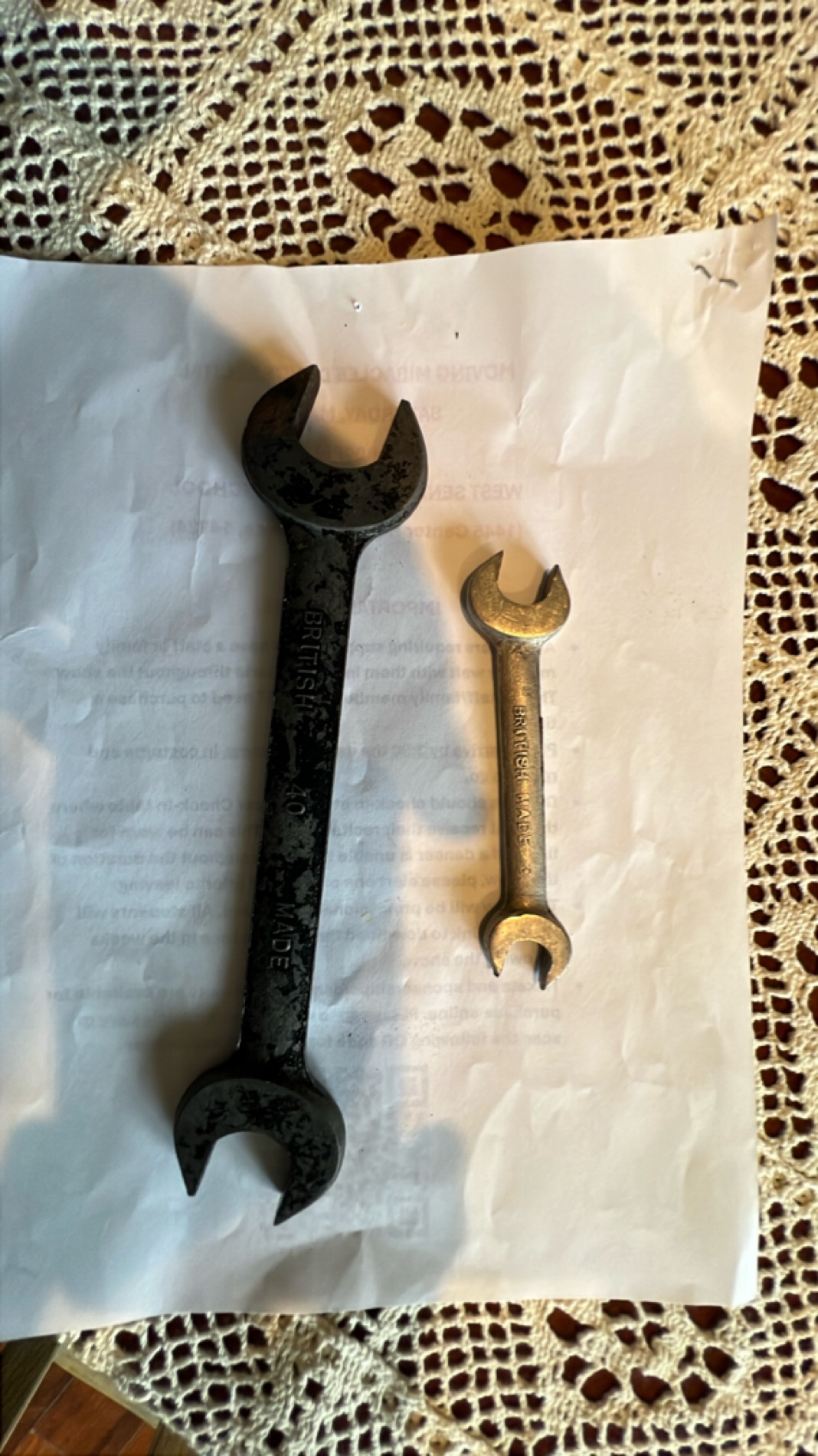 Vintage British-Made Spanner Set