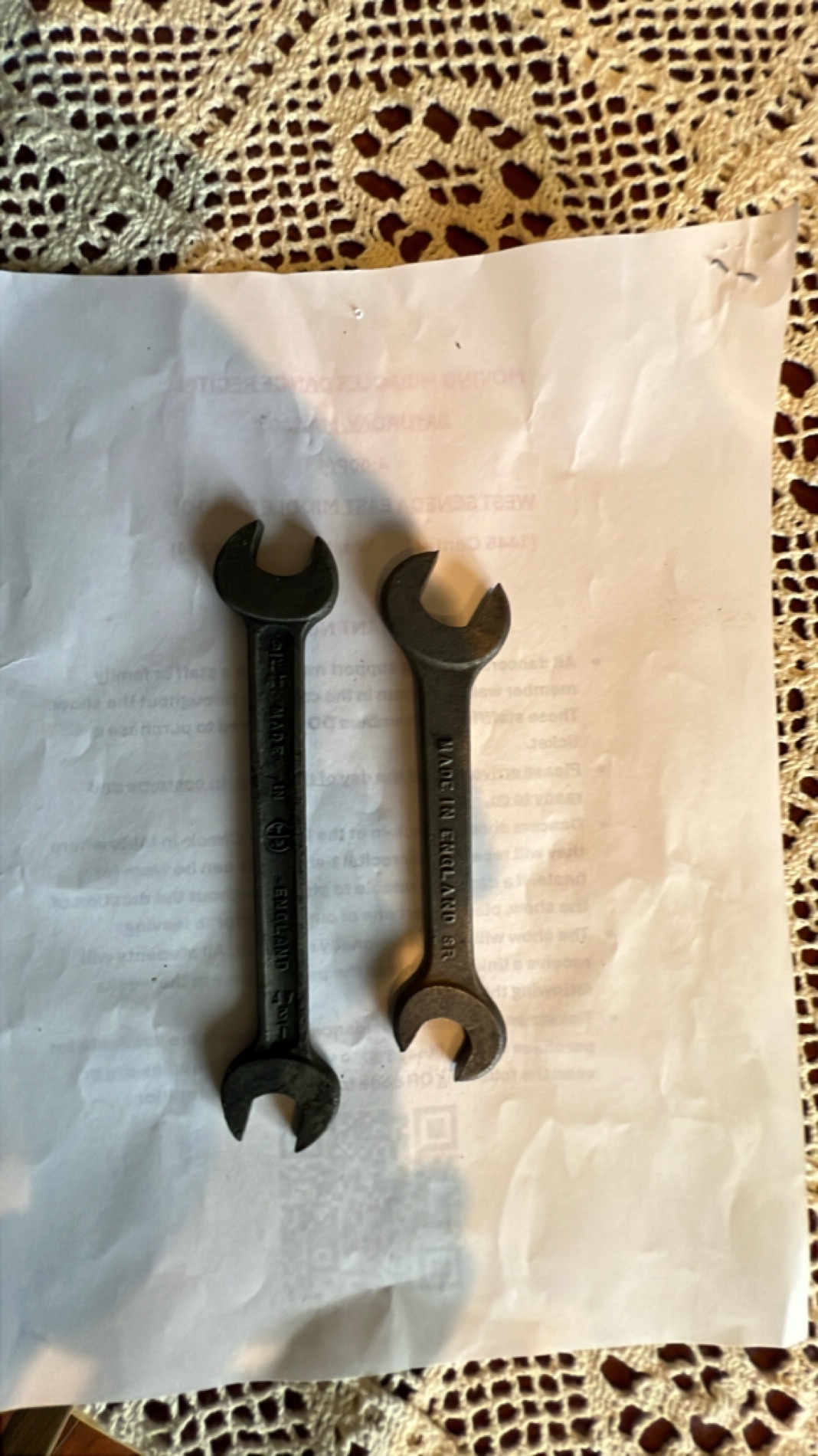 Set of Vintage Open-End Wrenches