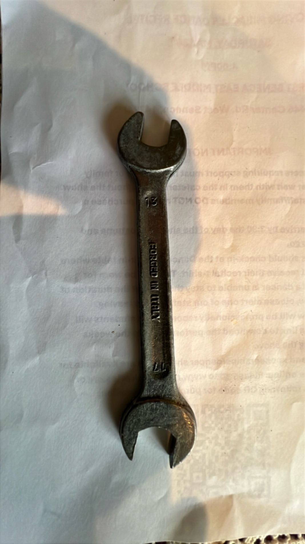 Vintage Double-Ended Wrench