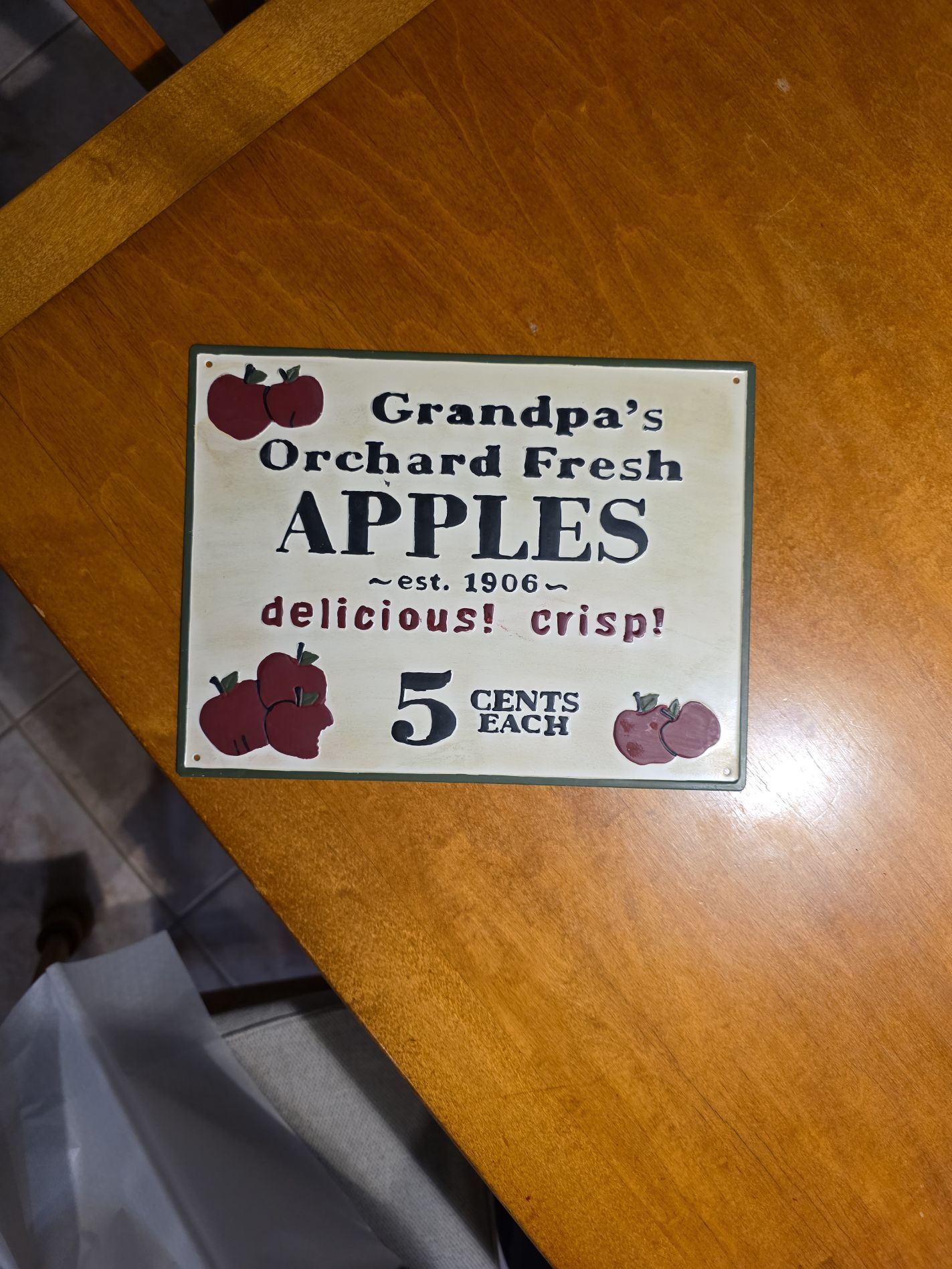 Retro Orchard Fresh Apples Tin Sign