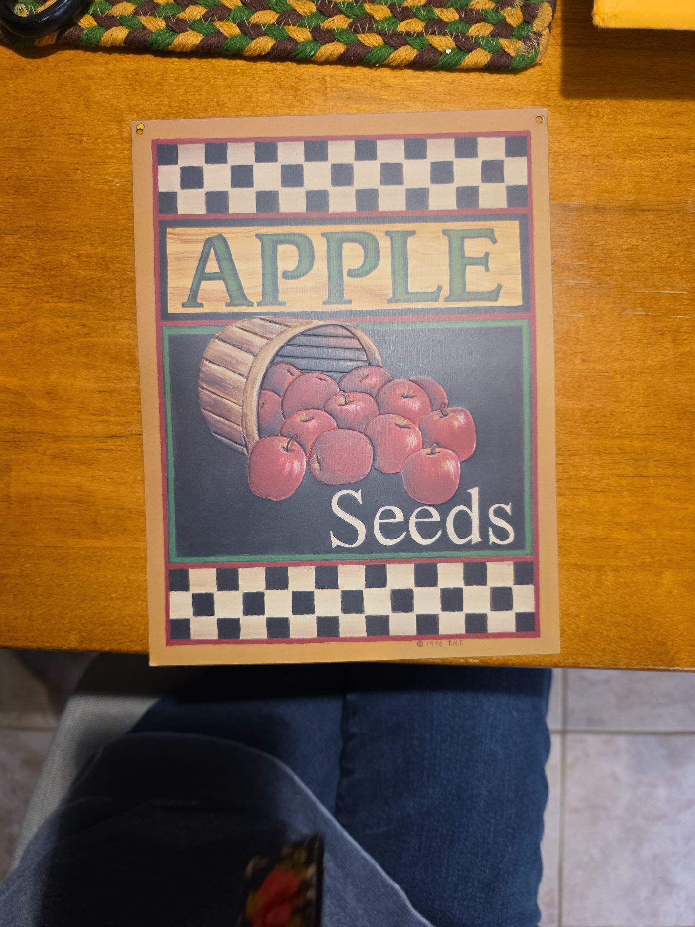 Rustic Apple Seeds Wall Décor Sign