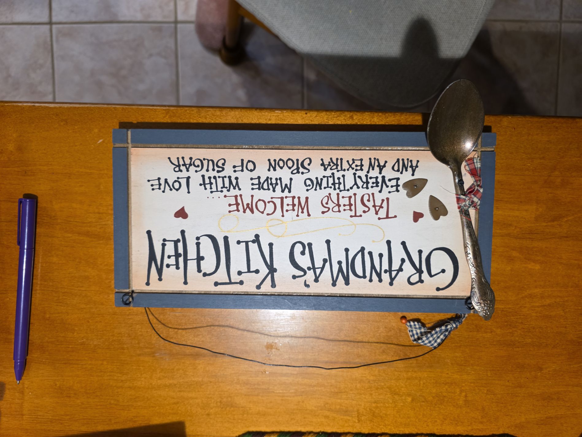 Decorative Grandma's Kitchen Sign with Spoon