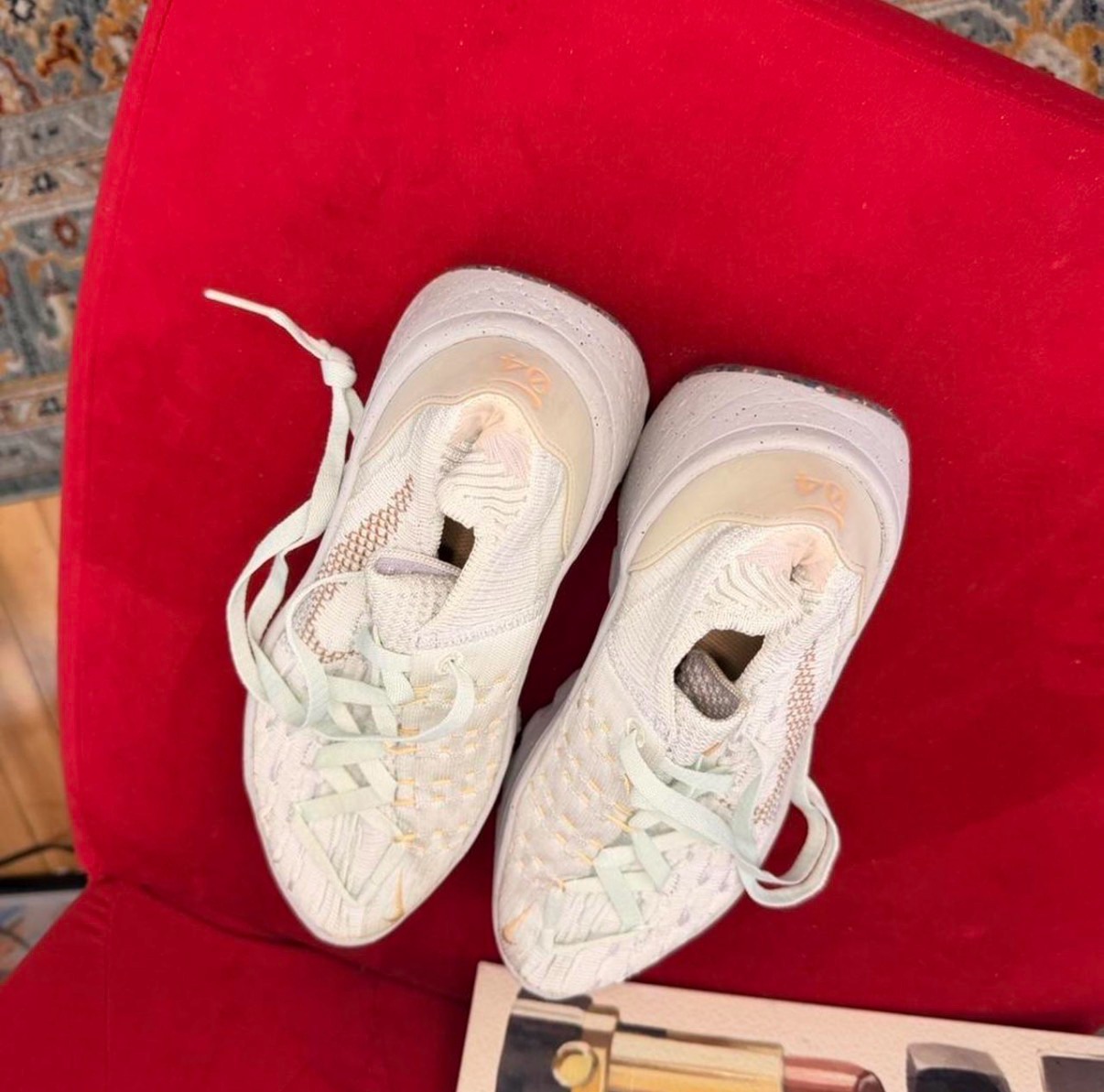 Nike White Woven Sneakers - Women's Size US 6.5 photo