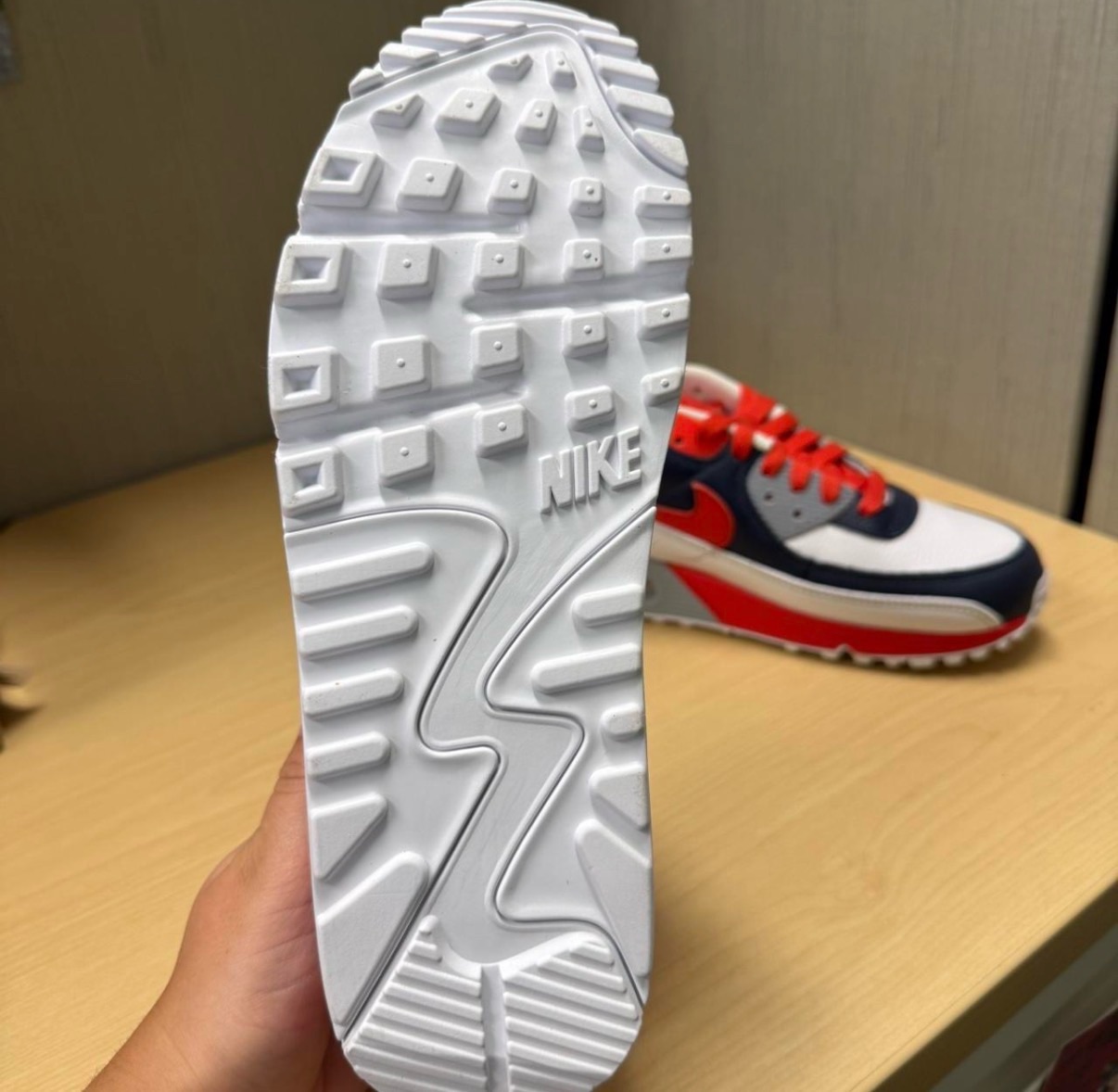 Nike Air Max 90 Essential in Red and Navy photo