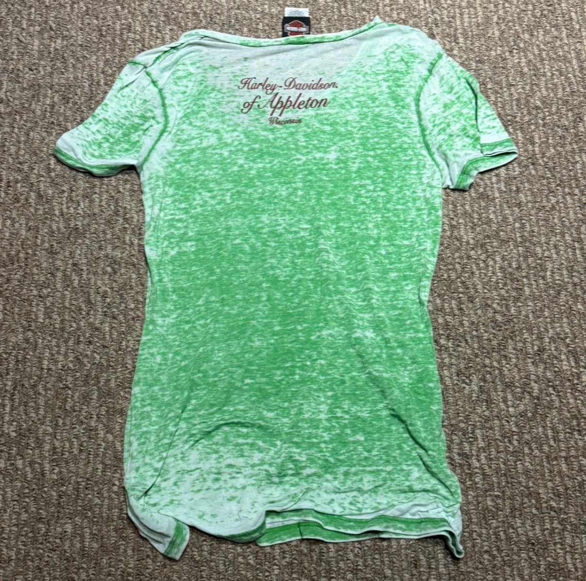 Harley-Davidson Green Acid Wash Women's T-Shirt - Size L photo
