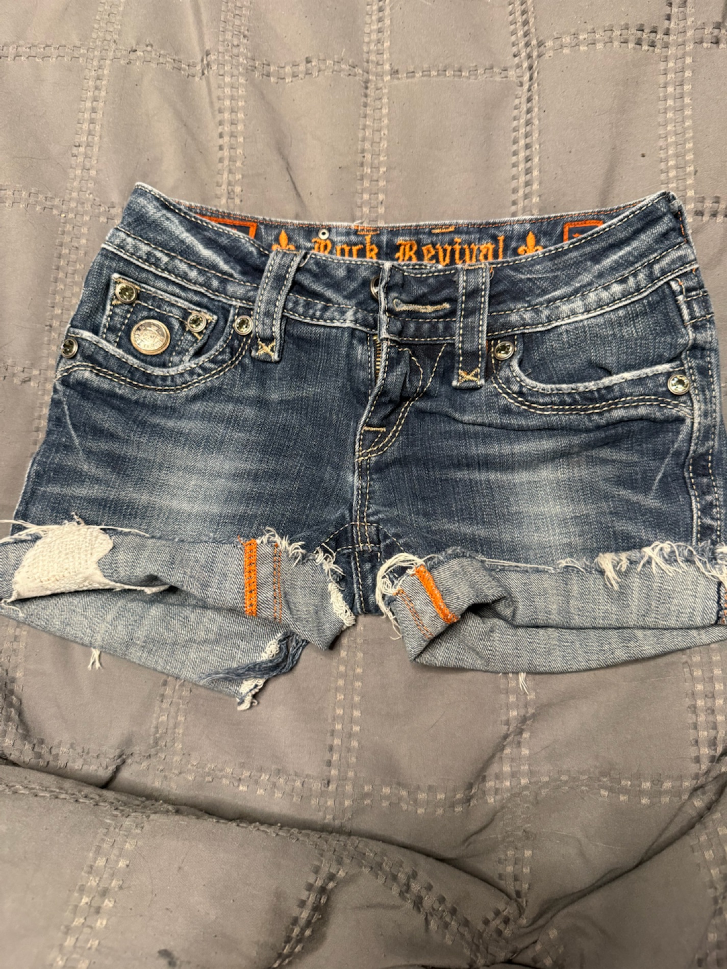 Rock Revival Denim Shorts - Distressed Style, Size 26