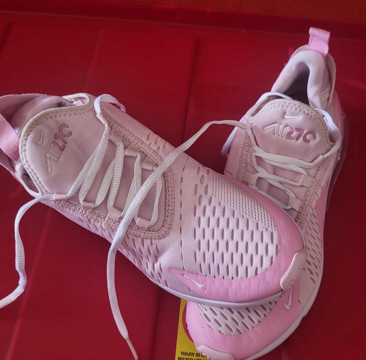 Nike Air Max 270 Pink Athletic Shoes photo