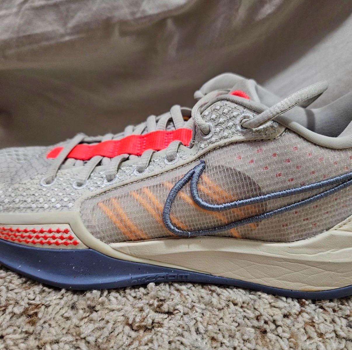 Nike Athletic Sneakers - Gray with Red Accents