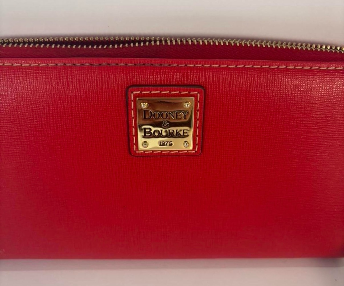 Dooney & Bourke Red Leather Clutch Wallet