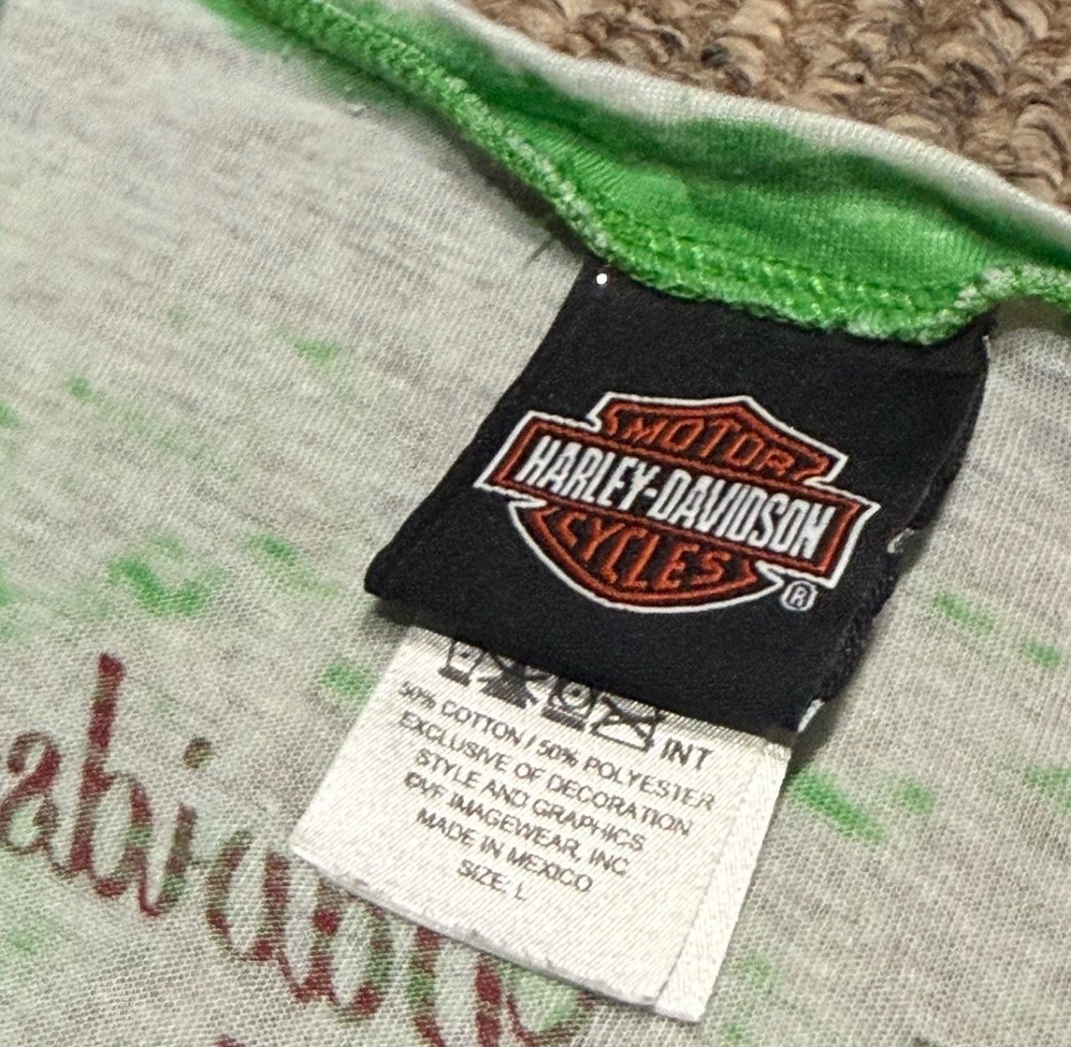 Harley-Davidson Green Acid Wash Women's T-Shirt - Size L photo