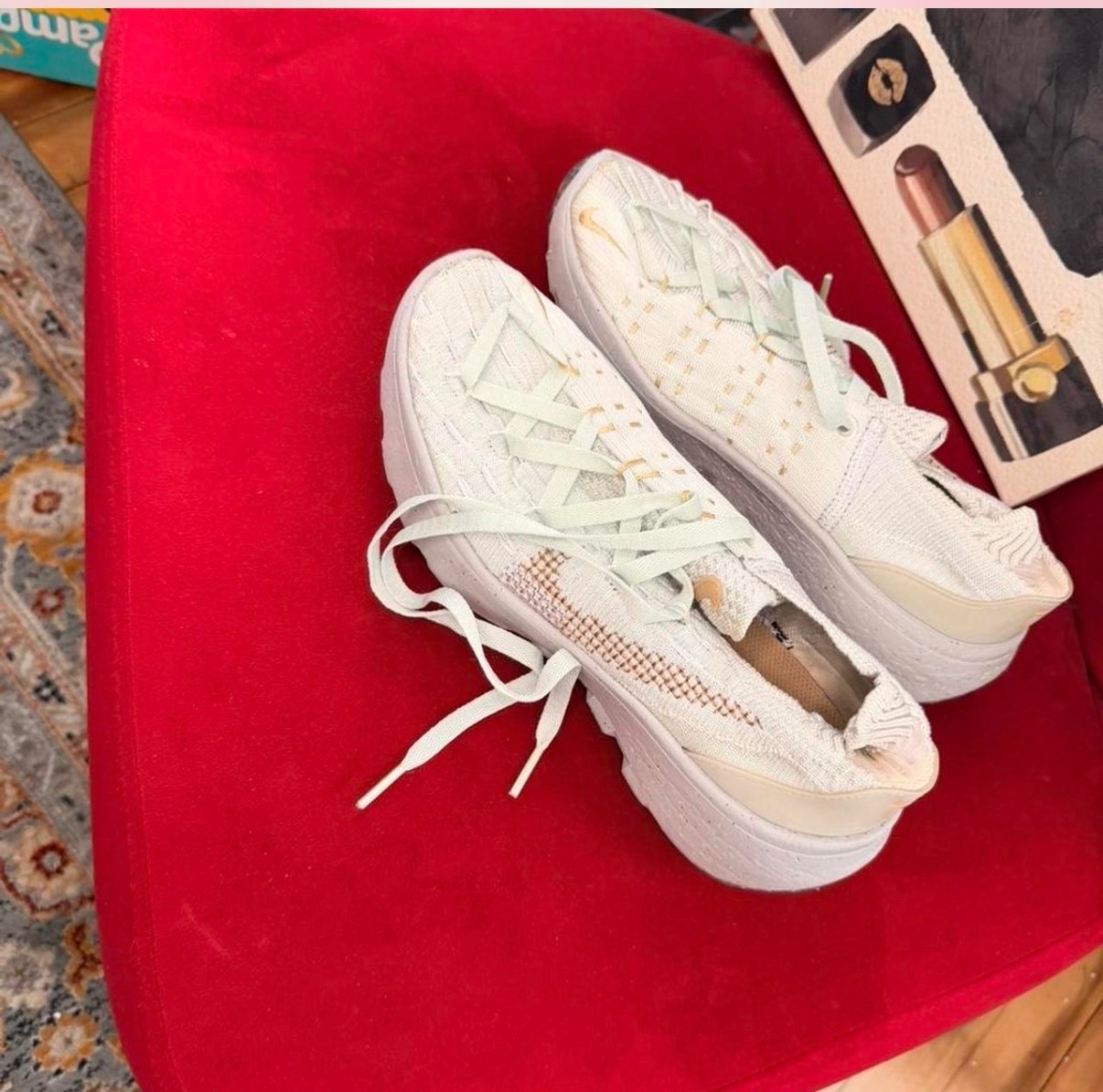 Nike White Woven Sneakers - Women's Size US 6.5 photo
