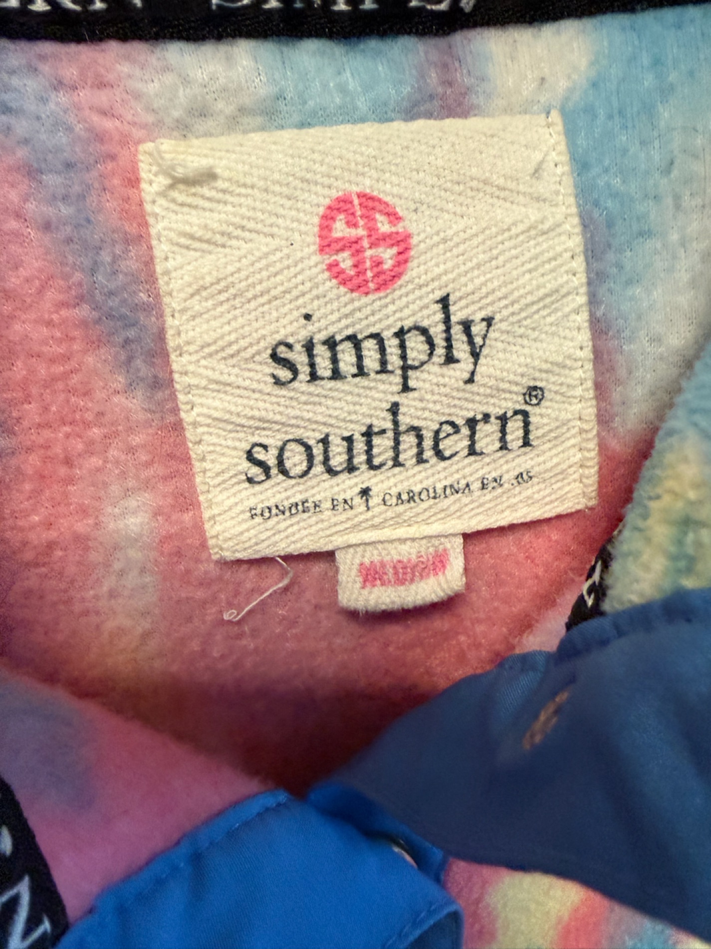 Simply Southern Tie-Dye Fleece Pullover - Size XL photo
