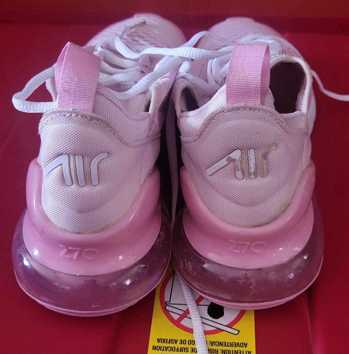 Nike Air Max 270 Pink Athletic Shoes photo