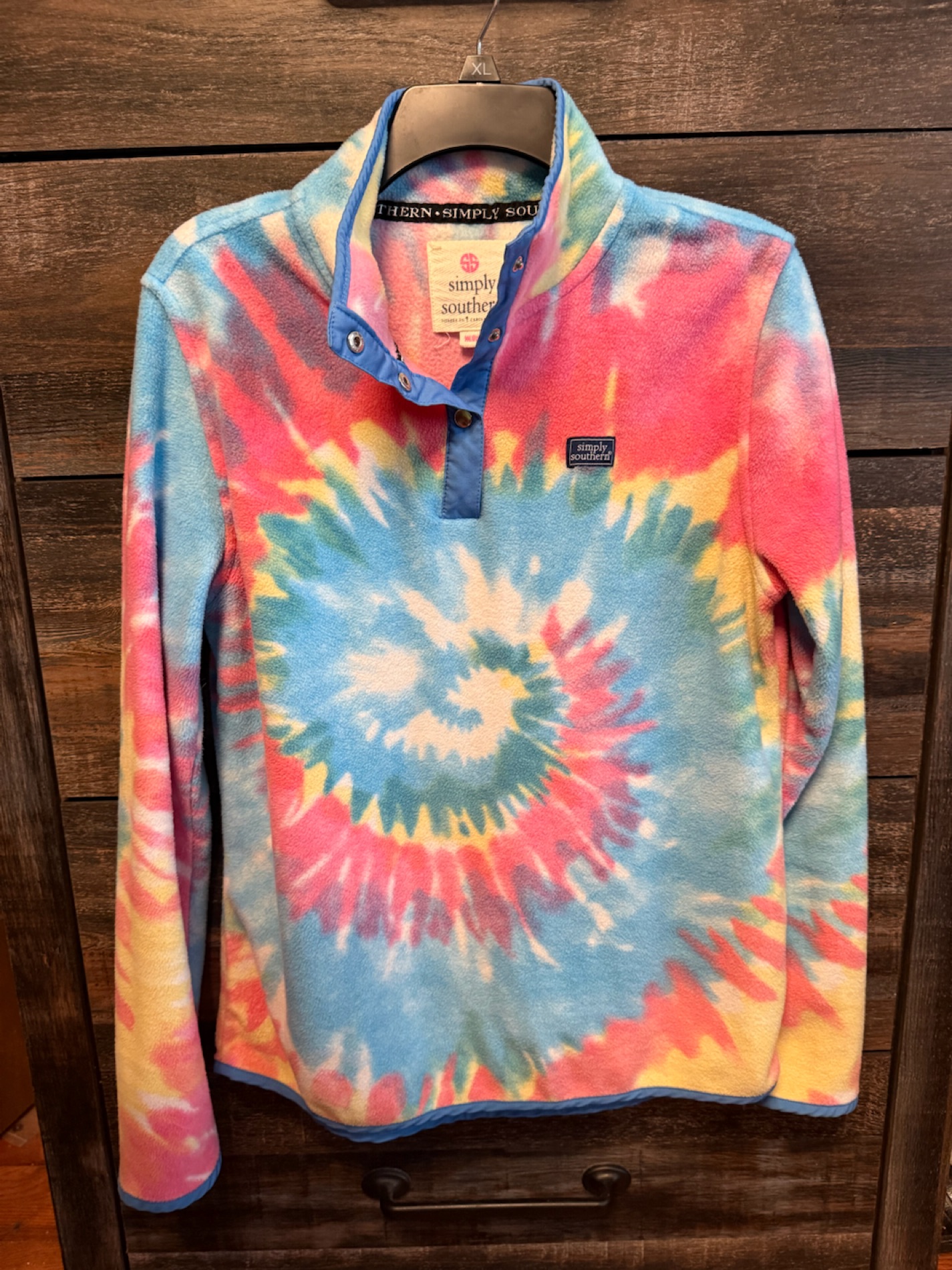 Simply Southern Tie-Dye Fleece Pullover - Size XL