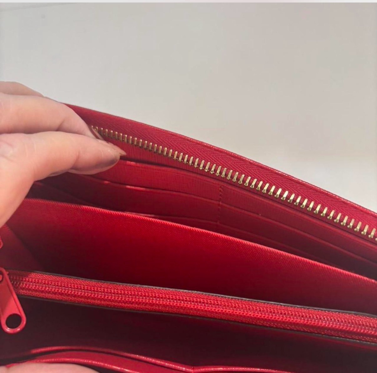 Dooney & Bourke Red Leather Clutch Wallet photo