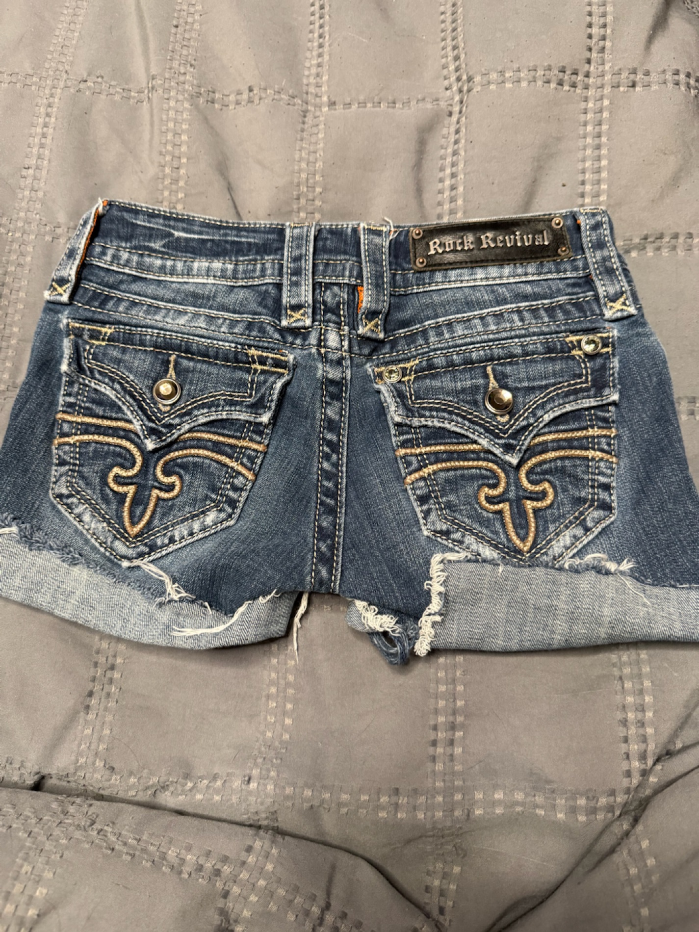 Rock Revival Denim Shorts - Distressed Style, Size 26 photo