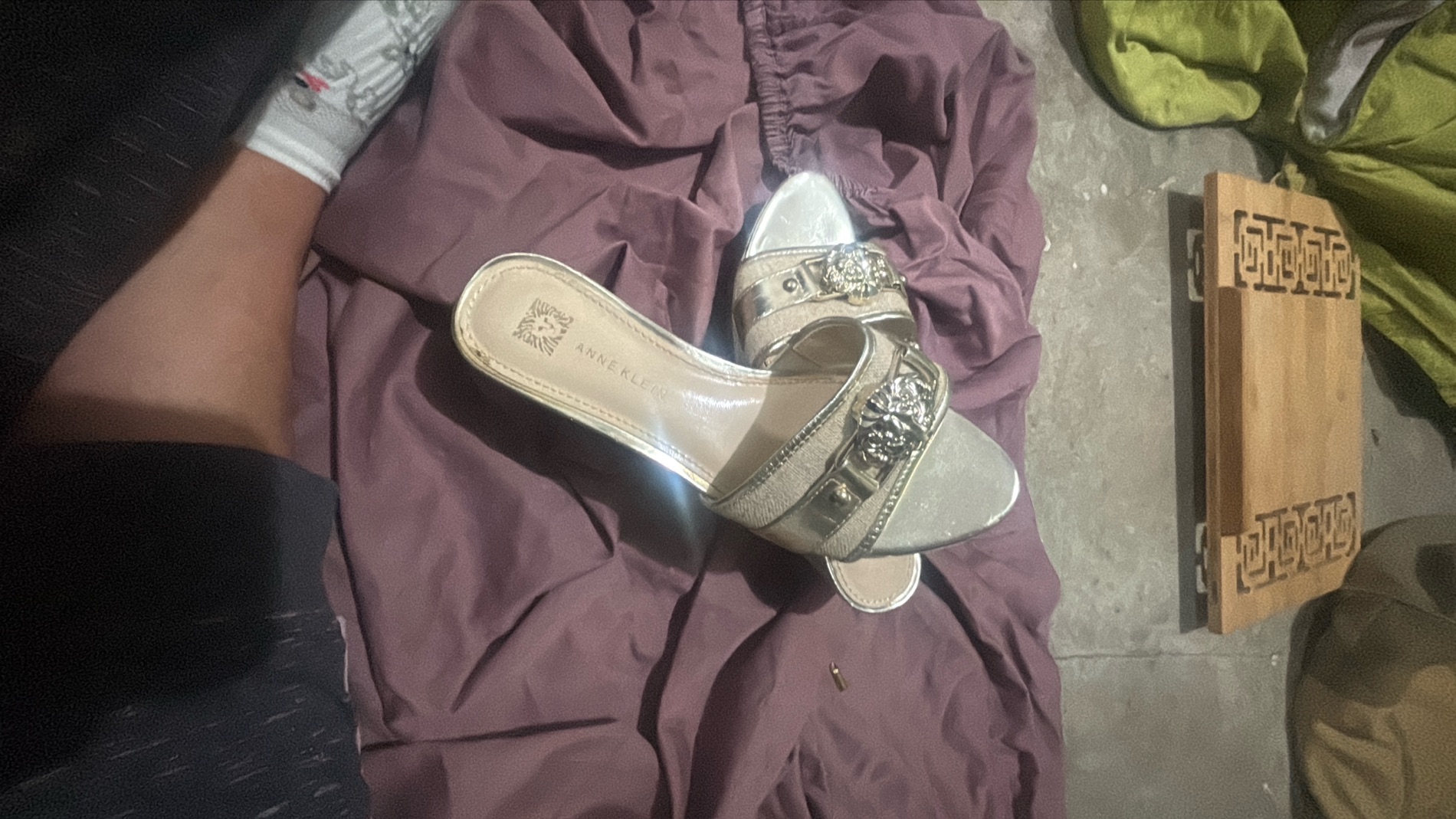 Anne Klein Embellished Slide Sandals