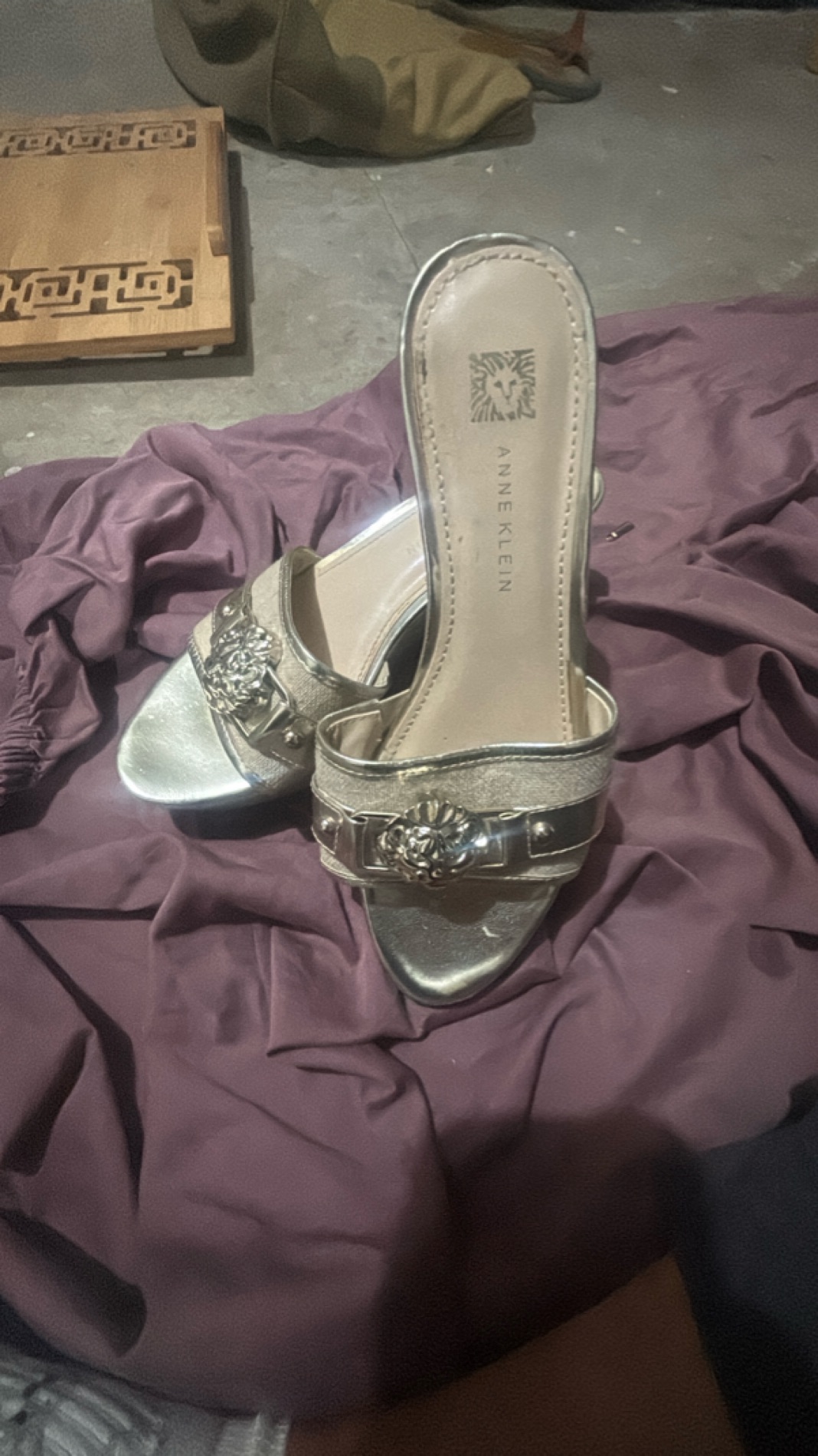 Anne Klein Embellished Slip-On Heels