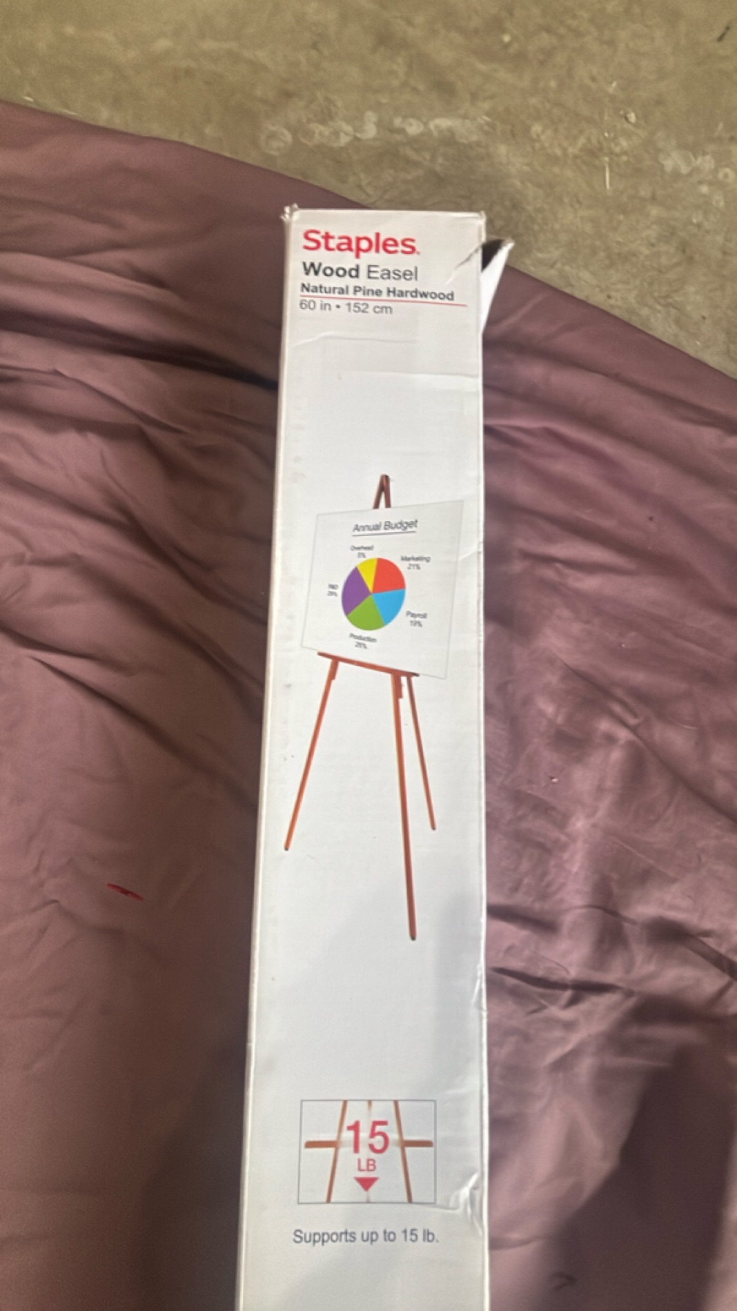 Staples 60-Inch Natural Pine Hardwood Easel