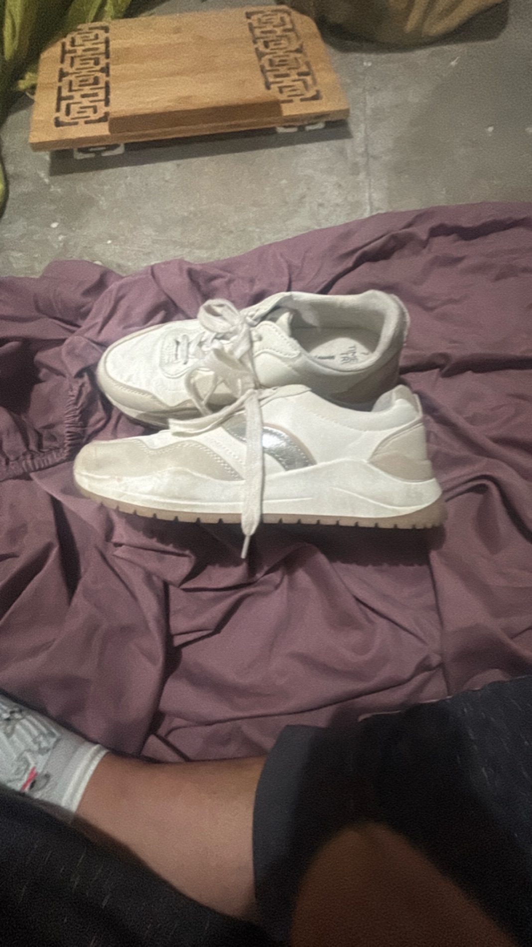 White and Silver Sneakers